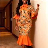 Temperament Round-Neck Three-Dimensional Lotus Leaf-Side Dress Collection Waist Thin Temperament Ass Banquet Dress