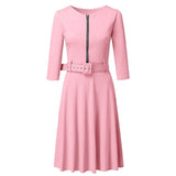Bodycon Dress O Neck Solid Color Three Quarter Sleeve Dresses Ladies Party Dress Elegant Dresses Woman Party Night