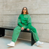 Color Block Patchwork Tracksuit Autumn Winter Clother for Women Sport Sweatshirt + Pants Two Piece Set Jogging Femme Suit-Outfit