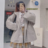 Woherb Trench Coat Coat Female 2024 New Autumn Temperament Casual Loose Show Thin Versatile Bf Harajuku Trend Ins-Outfit