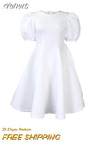 A-line Dress African Dresses for Women 2023 Elegant Short Lantern Sleeve High Waist Robe Africaine Femme African Clothes-Outfit