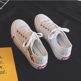 Fashion 2021 Vulcanized Shoes Woman Sneakers New Rainbow Retro Canvas Shoes Flat Fashion Comfortable High Shoes