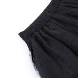 Black Lace A-Line Mini Skirts for Women Y2K Vintage Bandage Lolita Summer Skirt Gothic Clothes 90s Streetwear JY22257AH-Outfit