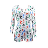 hirigin Hot Sale Women Sexy Stretchy Pajamas Long Sleeve V-Neck Pineapple Star Heart Printed Bodycon Summer Lady Jumpsuit