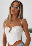 Lace Up Ruffles Crop