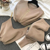 Coat+Spaghetti Strap Vest+ Capris Jogging Pants 3 Piece Sets Women Korean Slim Knit Outfits Elegant Knitwear Tracksuit-Outfit