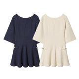 Women's Autumn New Design Sense Fashion Asymmetrical Double Waist High-Waist Wide-Legged