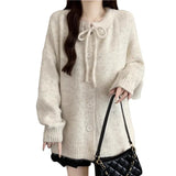 Gentle Style Color Spot With Soft Glutinous Sweater Coat Women's Autumn And Winter New Loose Lazy Knitted Open Shirt