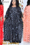 Autumn African Dresses for Women Super Size New Dashiki Fashion Loose Embroidery Abaya Muslim Long Dress African Clothes-Outfit