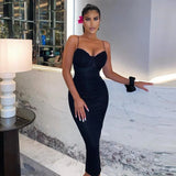 Backless Solid Sleeveless Revealing Midi Strips Dress 2022 Spring Bodycon Sexy Streetwear Party Club Outfits