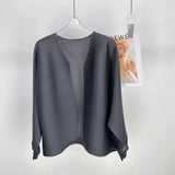 Women's Short Coat Loose Large Size Women's Spring And Autumn New Bat Shirt Casual Wrinkles Outside The Open