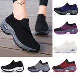 Women Tennis Shoes Breathable Mesh Height-increasing Slip-on Female Sock Footwear Outdoor Women Sneakers Thick Bottom