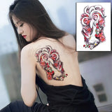 Temporary Tattoo Stickers Rose Sapphire Red Flower Fake Tatto Waterproof Tatoo Back Leg Arm Belly Big Size for Women Men