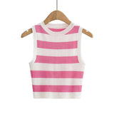 Summer New Top Sleeveless Short Knitted Vest Female