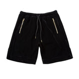 West Hip Hop Silk Cashew Jacquard Embroidery Casual Shorts Mens Zipper Pockers Drawstring Oversize Cargo