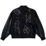 Baseball Jersey Clothes Men Leather Jacket Motorcycle Windbreaker Autumn Winter Hip-hop Embroidery Loose Casual Women Top