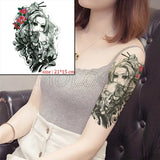 Temporary Tattoo Stickers Sexy Rose Heart-shaped Wreath Fake Tatto Waterproof Tatoo Back Leg Arm Belly Big Size for Women