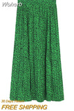 Floral Print High Waist A-line Skirt Women Summer Midi Skirt Elegant Long Pleated Skirt QT1656-Outfit