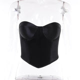 Tube Top Elegant Backless Slim Fit Crop Tops Women Summer Ladies Vest for Club Party Strapless Camisole Vintage Streetwear-Outfit