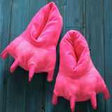 Winter Warm Soft Indoor Floor Slippers Women Men Children Shoes Paw Funny Animal Christmas Monster Dinosaur Claw Plush