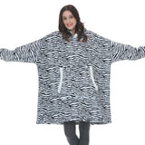 Print Hoodie Sweatshirt Women Fleece Christmas Oversized Hoodies Giant TV Blanket With Sleeves Loose Pullover Xmas