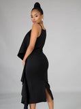 Sleeveless Ruffles Midi Party