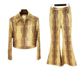 New Star Fashion Snake Leather Leather Jacket Jacket Horn