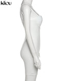 Kliou Body-Shaping Rompers Women Popular Classy Sheath Slim Sexy Cleavage Party Playsuit Solid Strapless Camisole Clubwear