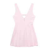 Spring Jewelry Button Trim Solid Color Vest Dress 2747571-Outfit