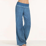 Women Pants Casual MACVARIL Denim Wide Leg Jeans Elastic High Waist Trousers Womens Clothing Bottoms Pantalon Palazzo