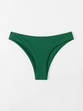 Solid Nylon Sexy Bikini Women's Swimsuit 2021 New Arrival Mid Waist Separate Swimwear Summer Brazilian Bikinis