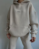 2025 New Casual Plus Velvet Long-Sleeved Hooded Hooded Trousers Set For