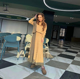 Woherb 2023 New Fashion Pure Color Round Collar Loose Casual High-Waisted Skirt Suit-Outfit