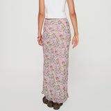 Women's Bodycon Long Skirt Y2k Vintage Slim Lace Trim Floral Print Drawstring Skirt for Summer Elegant Boho Outfits-Outfit