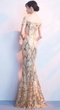 Formal Sequin Off Shoulder Long Evening