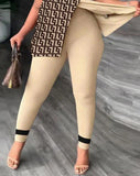 Women Spring Summer Geometric Print Split Hem Top & Pants Set 2pcs Clothes Suit Fashion Casual-Outfit