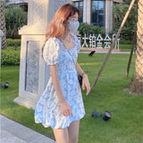 Dress Women Chic Backless Design Vacation Mini Vestido Mujer Y2k Lovely Schoolgirl Sundress Short Sleeve Ins Trendy Basic-Outfit
