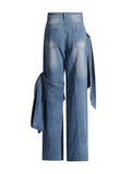 Trendy Set 2025 Autumn And Winter Bow Tie With Cowboy Vest High-Waist Jeans Two-Set