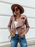 Hot Style Autumn And Winter Long Sleeve Lapel Deer Skin Velvet Button Jacket Small Coat Female-Outfit