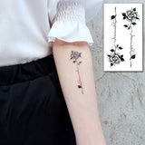 Waterproof Temporary Tattoo Stickers Black Somnus Flower Plant Small Size Tatto Flash Tatoo Fake Tattoos for Man Kid Girl