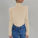 Long Sleeve Elegant High Cut Bodysuit 2020 Women Winter Fall Clothes Backless Sexy Club Outfits Party One piece Body-Outfit