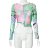 90s Fairycore Grunge T-shirt Y2K Aesthetic Long Sleeve Cropped Top Women Sweats Tees E-girl Streetwear Harajuku Tees-Outfit
