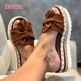 Summer Fashion Sandals Shoes Women Bow Sandals Slipper Indoor Outdoor Flip-flops Beach Shoes Female Slippers Plus