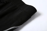 kliou women 2 pieces set fitness tracksuit long sleeve zipper crop top+leggings fashion reflective letters sportswear