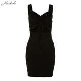 Women Spaghetti Strap Dress Spring Summer Hollow Out Sleeveless Slim Clothing New Lady Casual Mini Dresses
