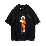 West High Street Oversize Casual T-shirt Mens Turtleneck Letter Foam Short Sleeve T Shirt Hip Hop Harajuku Loose