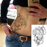 Temporary Tattoo Stickers Rose Sapphire Red Flower Fake Tatto Waterproof Tatoo Back Leg Arm Belly Big Size for Women Men