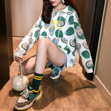Women Leisure Rainbow Trendy All-match Hooded Korean Style Long Sleeve Striped Harajuku Young Ladies Fashion Soft