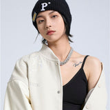 Baseball Jersey Clothes Men Leather Jacket Motorcycle Windbreaker Autumn Winter Hip-hop Embroidery Loose Casual Women Top