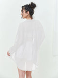 Women's Wear Popular Fashion Long-Sleeved Thin Lapel Sequined Shirt Leisure Shirt-Outfit